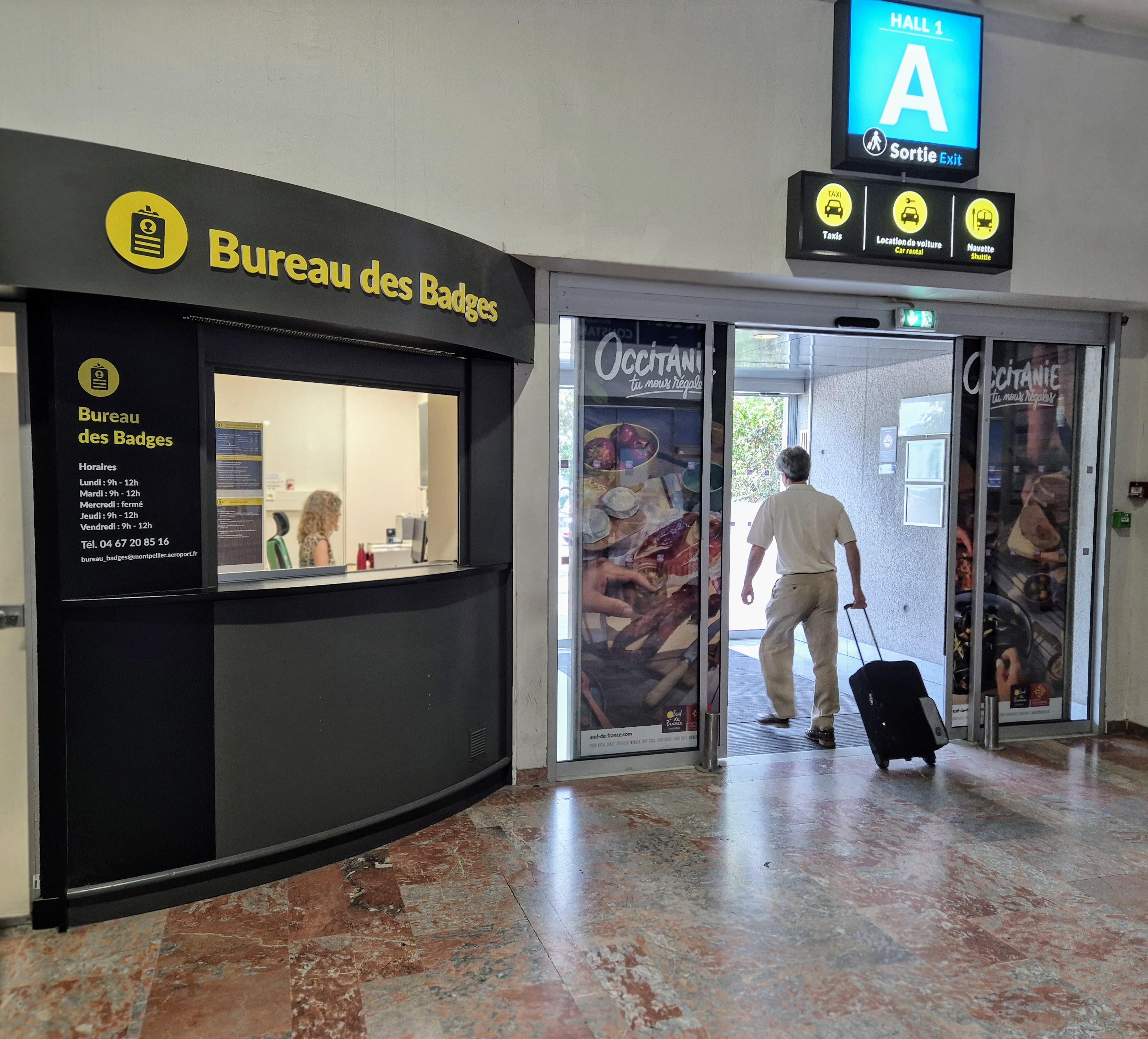 Bureau des badges Aéroport de Montpellier