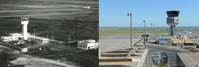 Comparaison Aéroport de Montpellier-Méditerranée en 1976 et 2016.