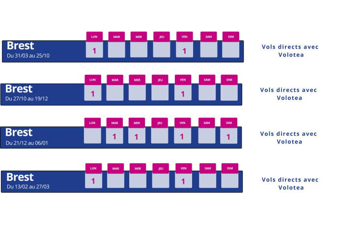 programme vol montpellier brest