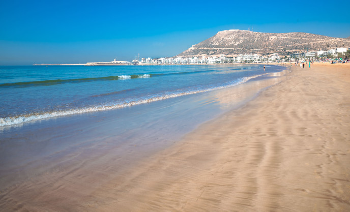 Vue sur les plages d'Agadir au Maroc
