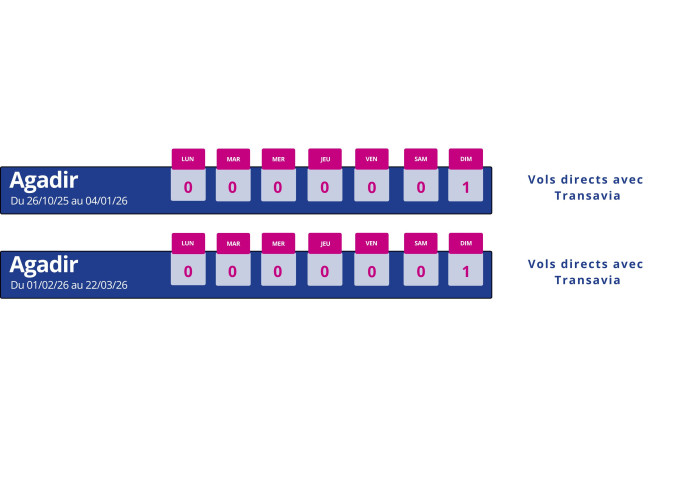 programme vol montpellier agadir