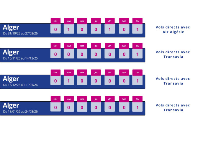 programme vol montpellier alger