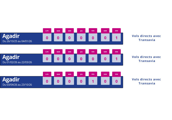 programme vol montpellier agadir